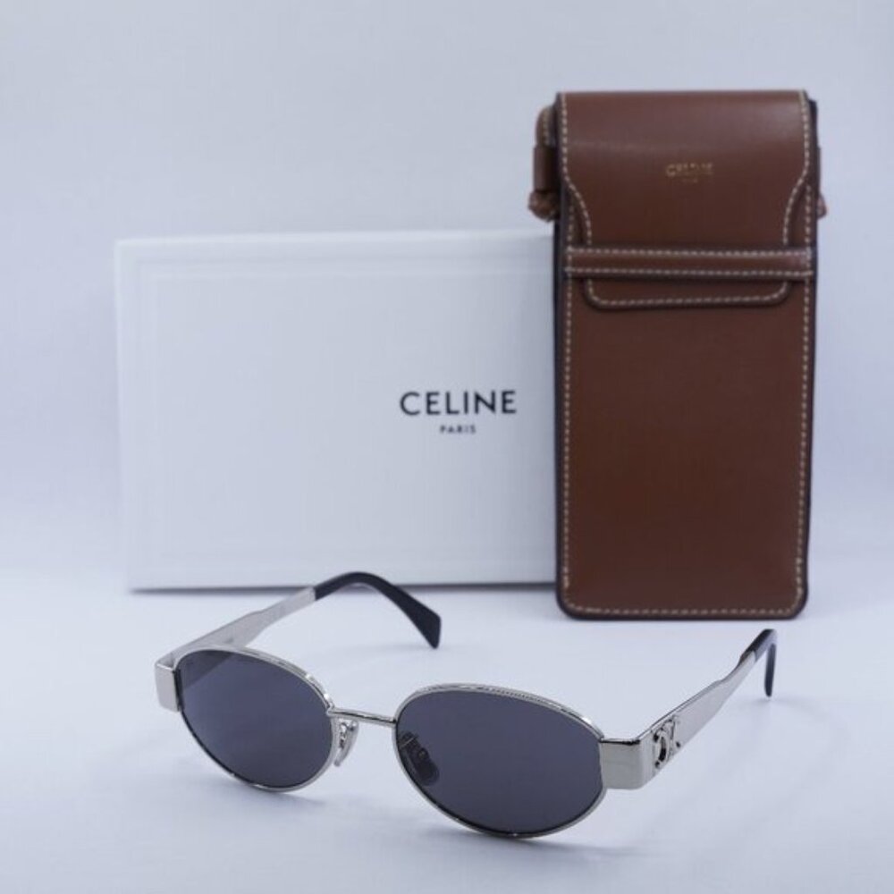 Celine CL40235U 16A Oval Sunglasses – Silver / Grey